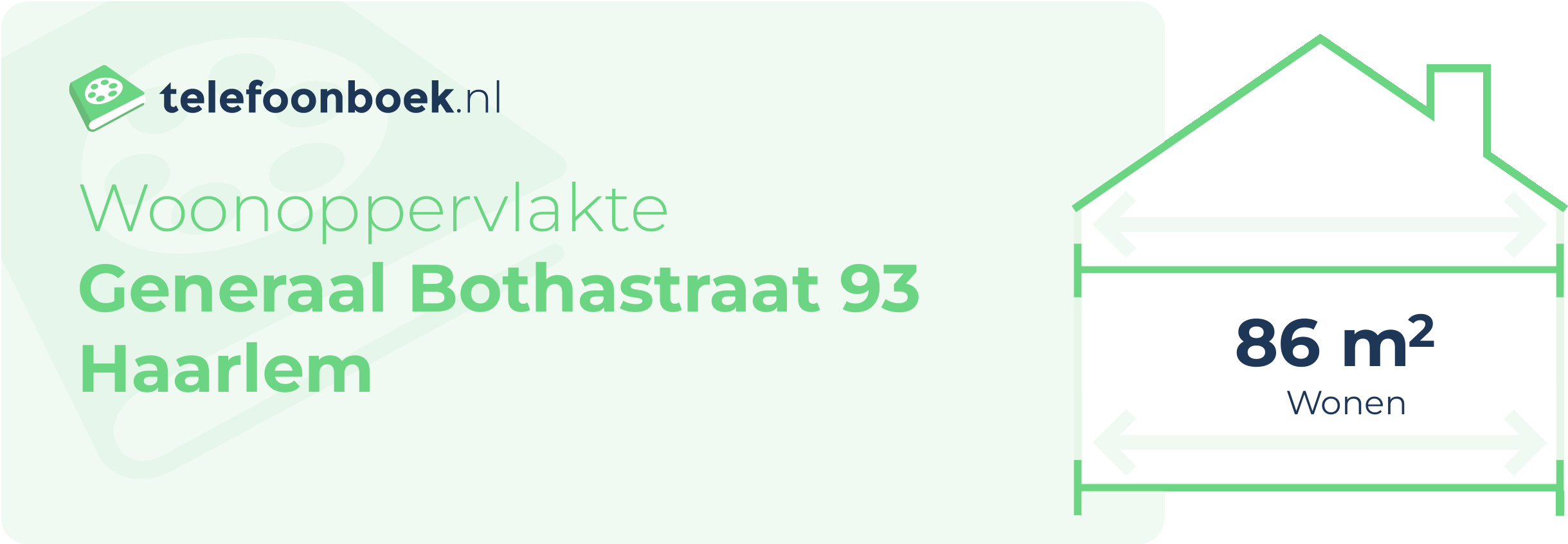 Woonoppervlakte Generaal Bothastraat 93 Haarlem