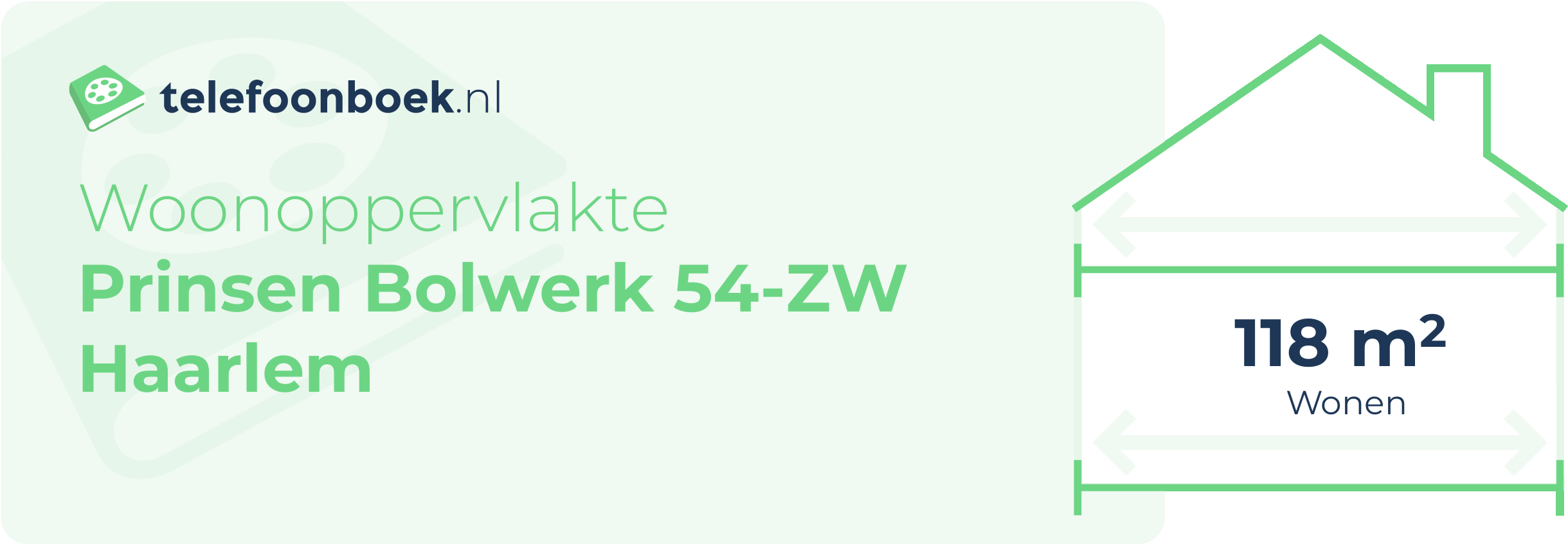 Woonoppervlakte Prinsen Bolwerk 54-ZW Haarlem