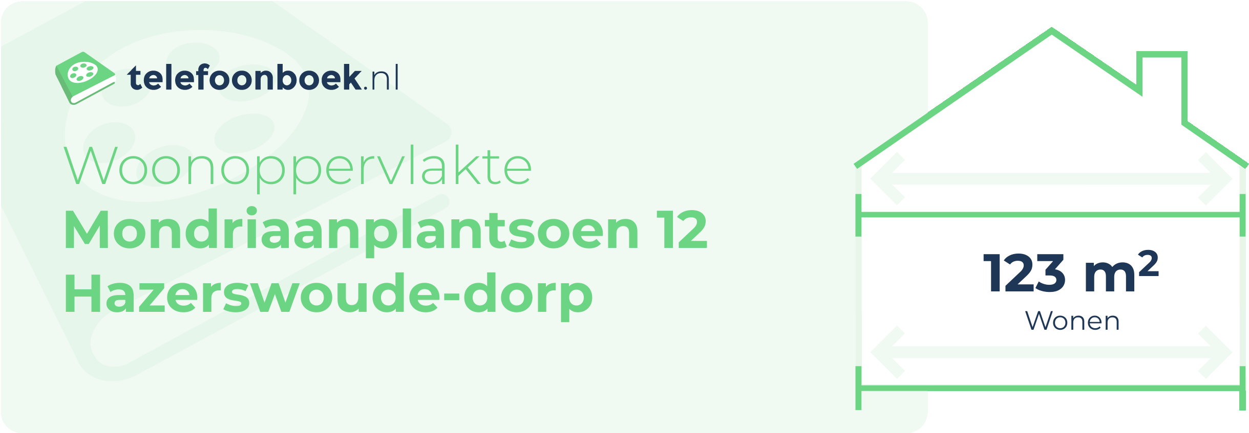 Woonoppervlakte Mondriaanplantsoen 12 Hazerswoude-Dorp