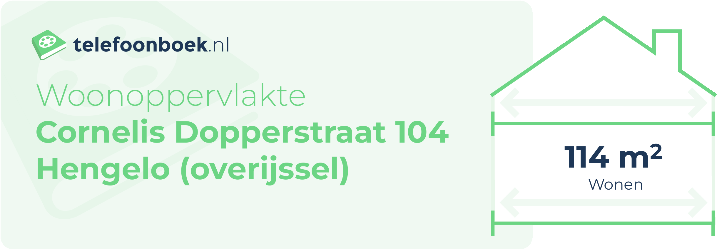 Woonoppervlakte Cornelis Dopperstraat 104 Hengelo (Overijssel)