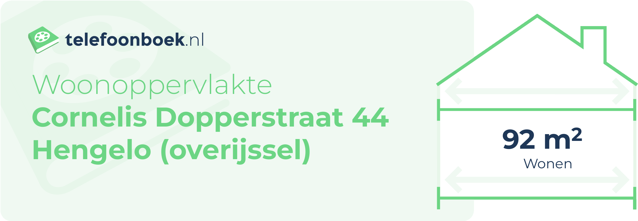 Woonoppervlakte Cornelis Dopperstraat 44 Hengelo (Overijssel)