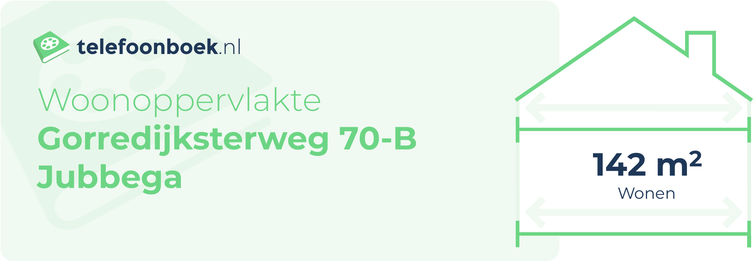 Woonoppervlakte Gorredijksterweg 70-B Jubbega