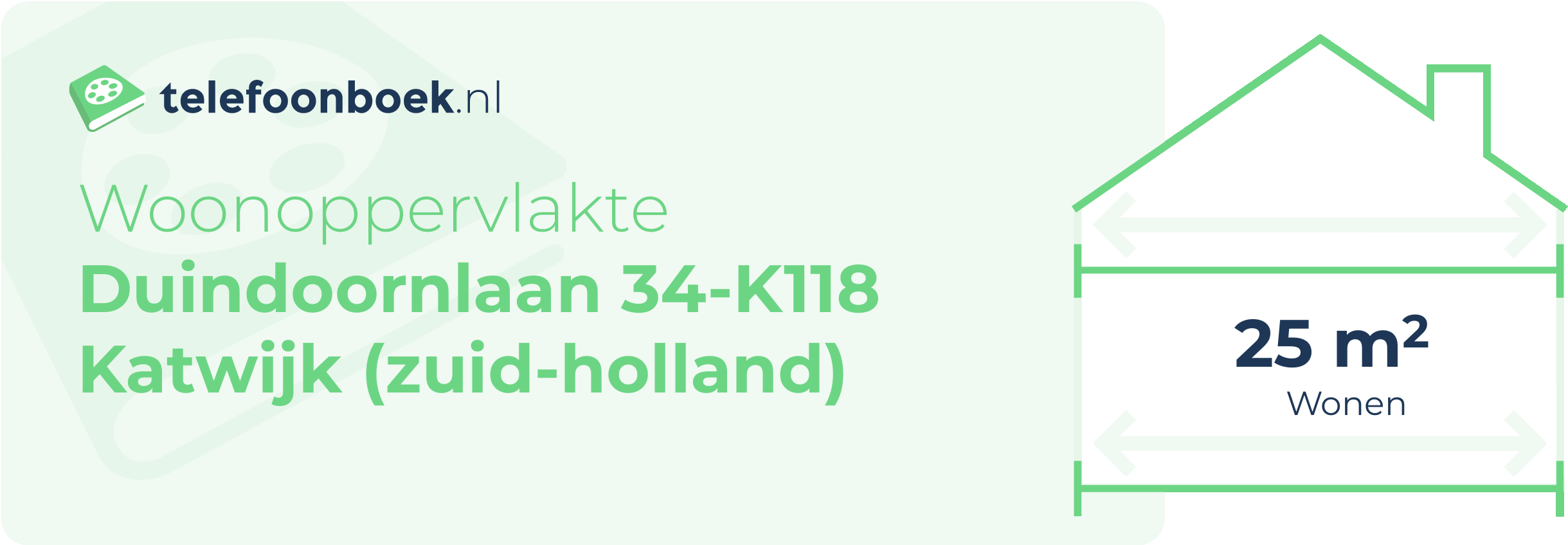 Woonoppervlakte Duindoornlaan 34-K118 Katwijk (Zuid-Holland)