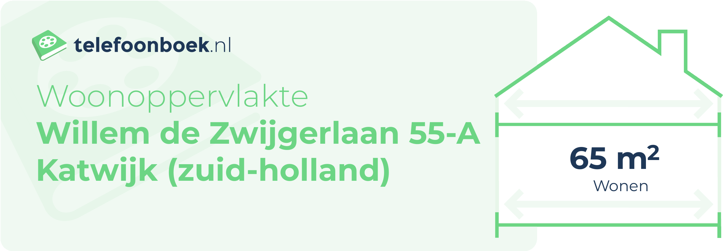 Woonoppervlakte Willem De Zwijgerlaan 55-A Katwijk (Zuid-Holland)