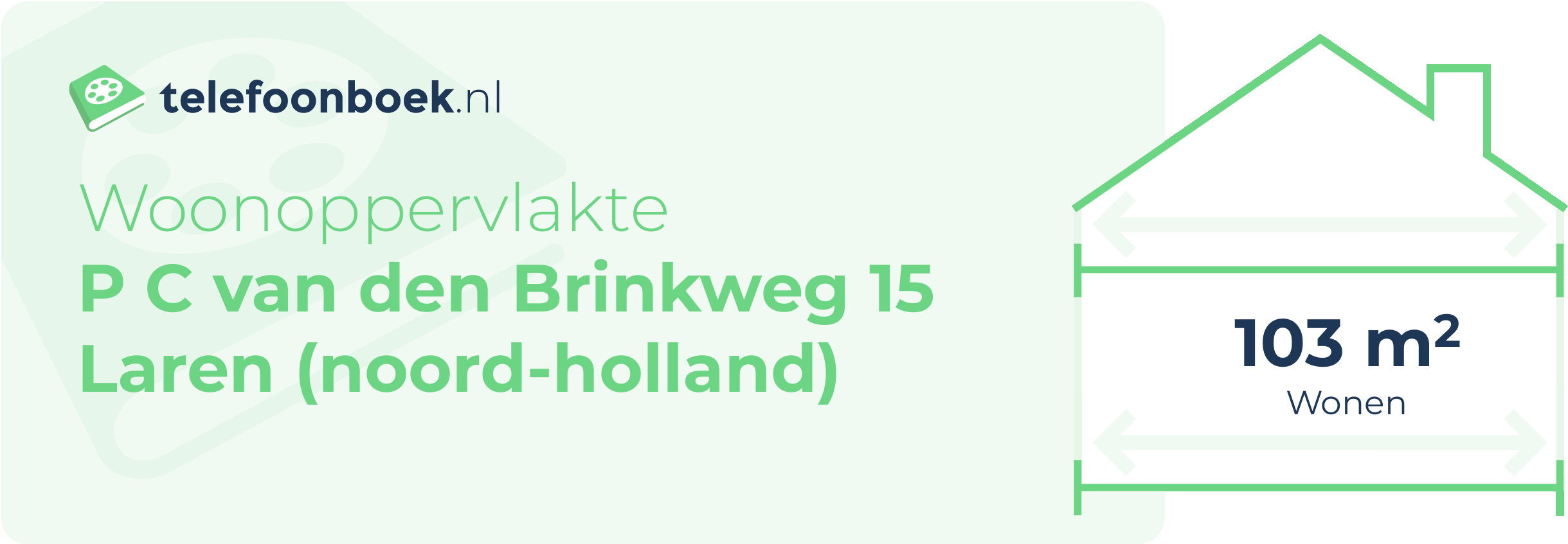 Woonoppervlakte P C Van Den Brinkweg 15 Laren (Noord-Holland)