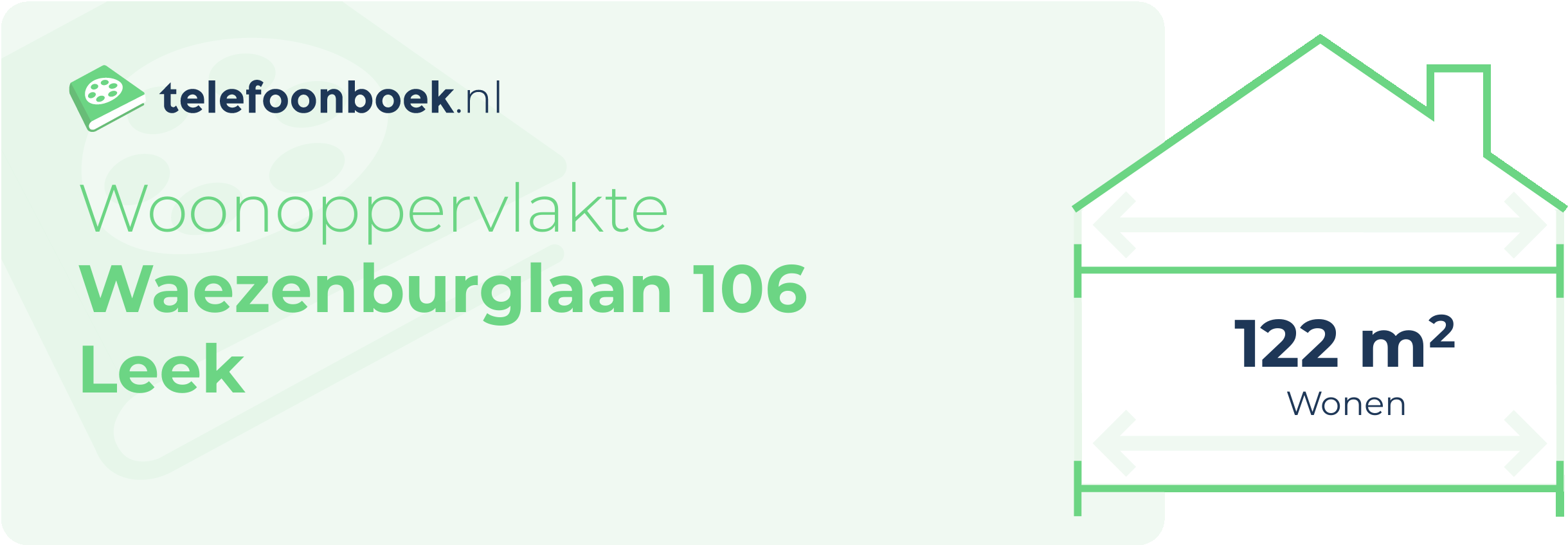 Woonoppervlakte Waezenburglaan 106 Leek