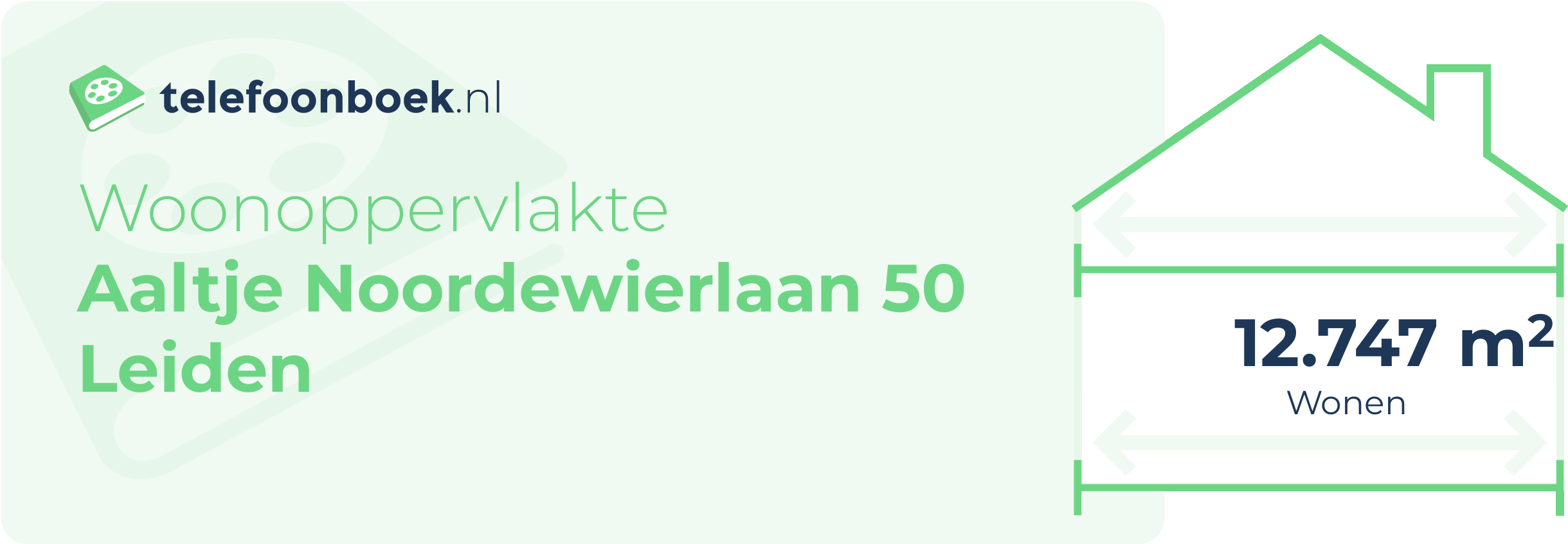 Woonoppervlakte Aaltje Noordewierlaan 50 Leiden