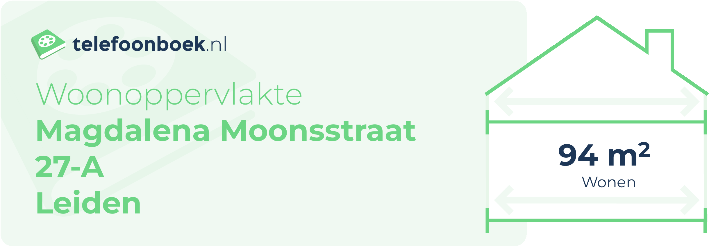 Woonoppervlakte Magdalena Moonsstraat 27-A Leiden