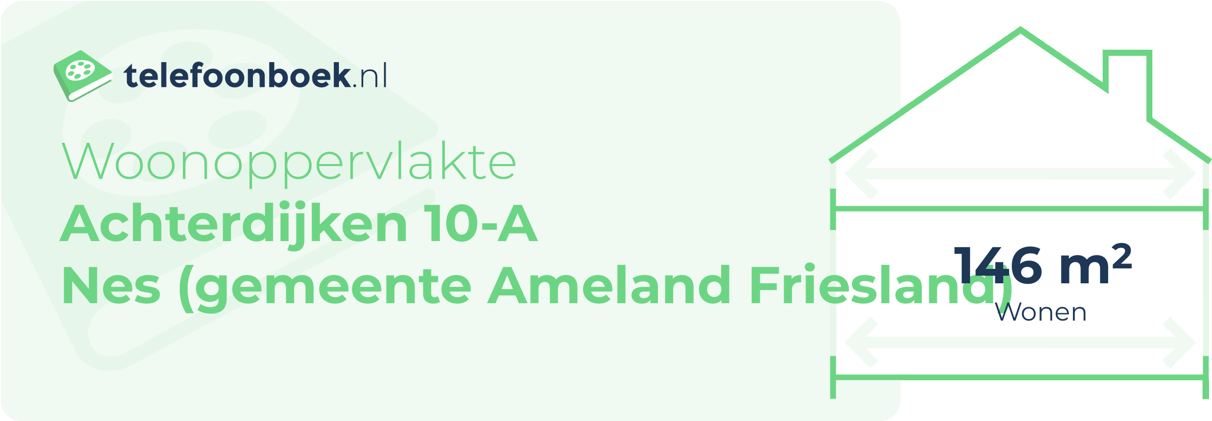 Woonoppervlakte Achterdijken 10-A Nes (gemeente Ameland Friesland)