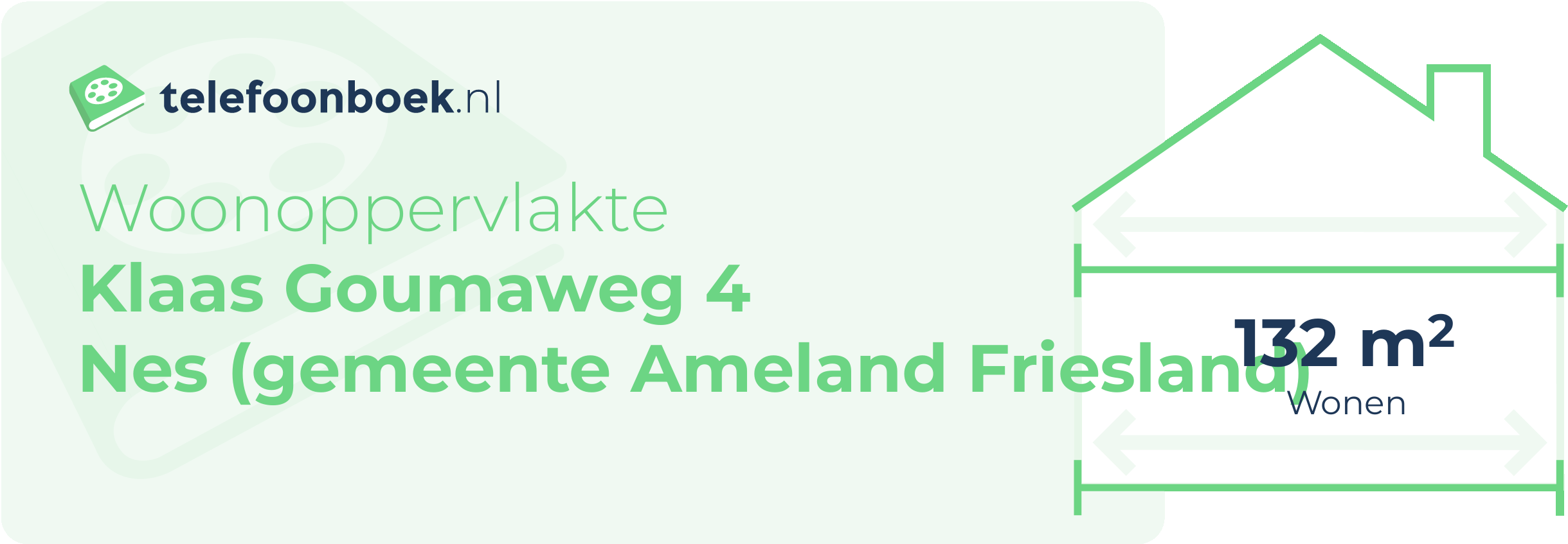 Woonoppervlakte Klaas Goumaweg 4 Nes (gemeente Ameland Friesland)