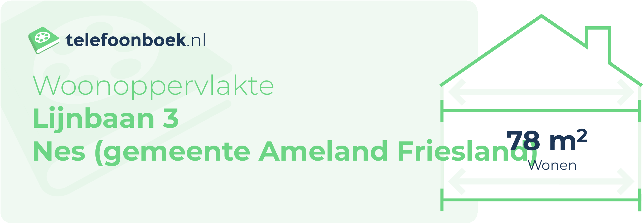 Woonoppervlakte Lijnbaan 3 Nes (gemeente Ameland Friesland)