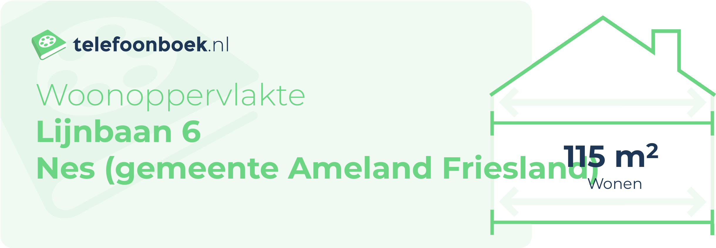 Woonoppervlakte Lijnbaan 6 Nes (gemeente Ameland Friesland)