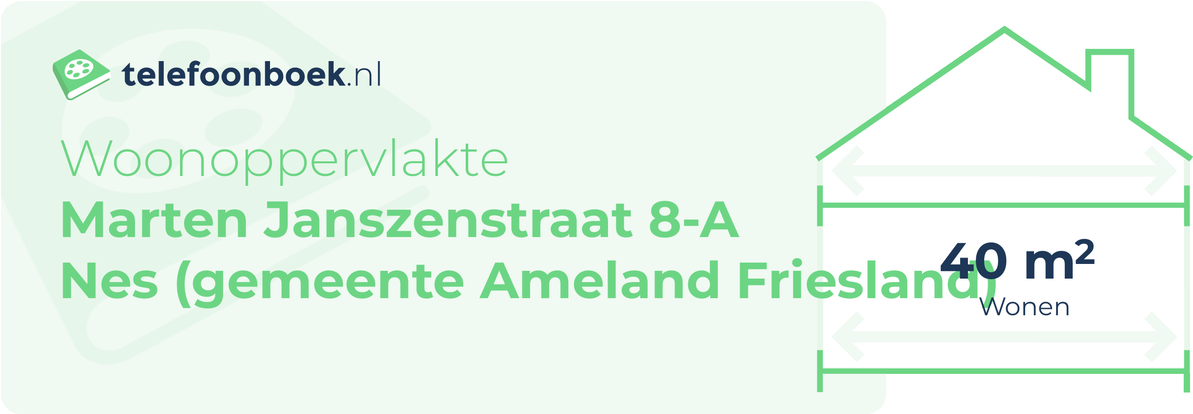 Woonoppervlakte Marten Janszenstraat 8-A Nes (gemeente Ameland Friesland)