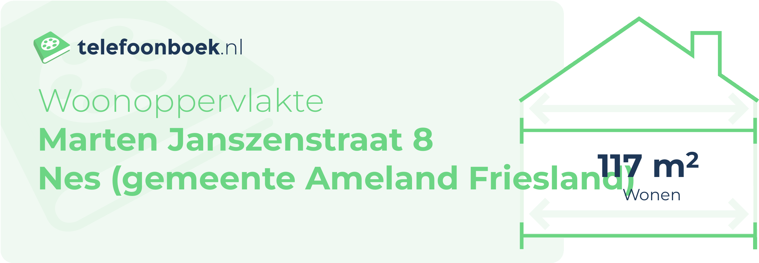 Woonoppervlakte Marten Janszenstraat 8 Nes (gemeente Ameland Friesland)