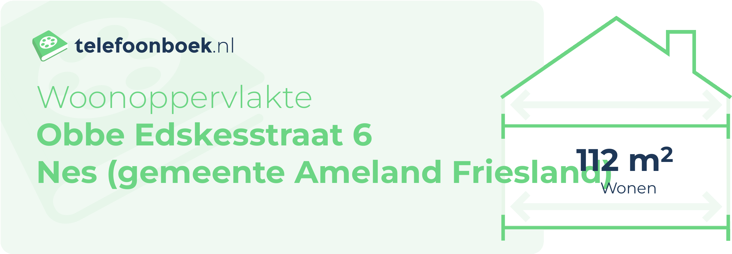 Woonoppervlakte Obbe Edskesstraat 6 Nes (gemeente Ameland Friesland)