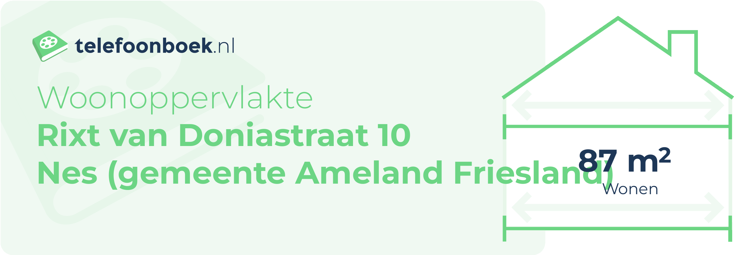 Woonoppervlakte Rixt Van Doniastraat 10 Nes (gemeente Ameland Friesland)