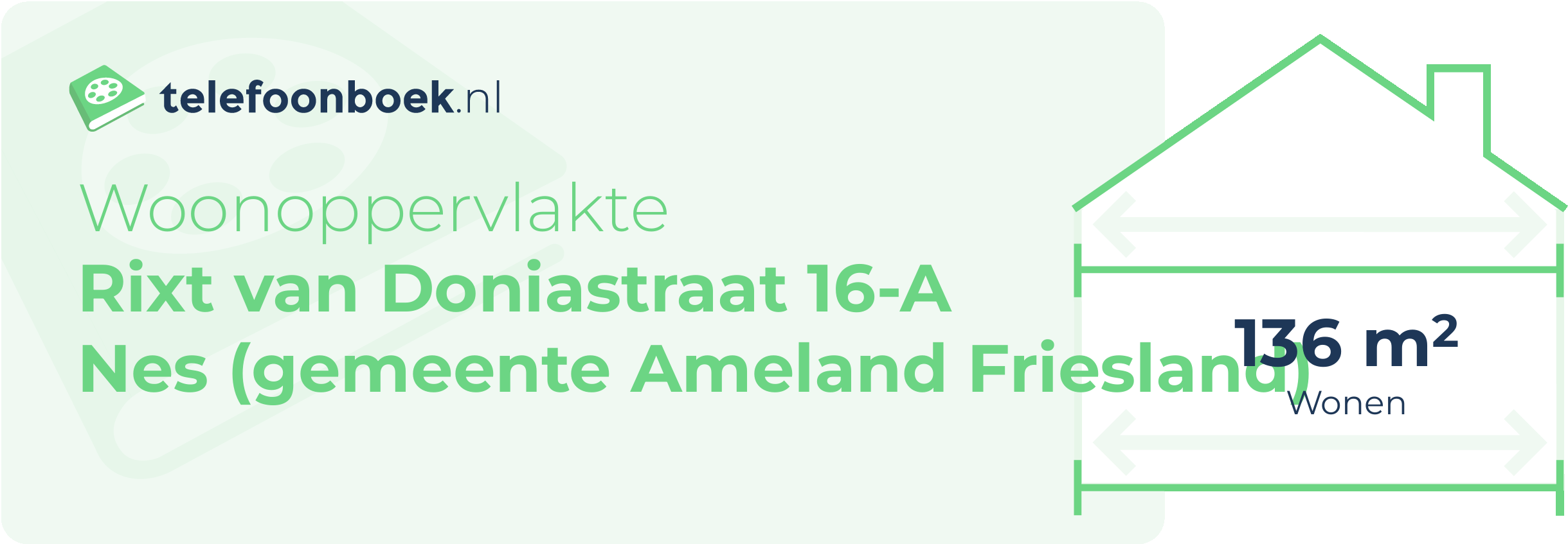 Woonoppervlakte Rixt Van Doniastraat 16-A Nes (gemeente Ameland Friesland)