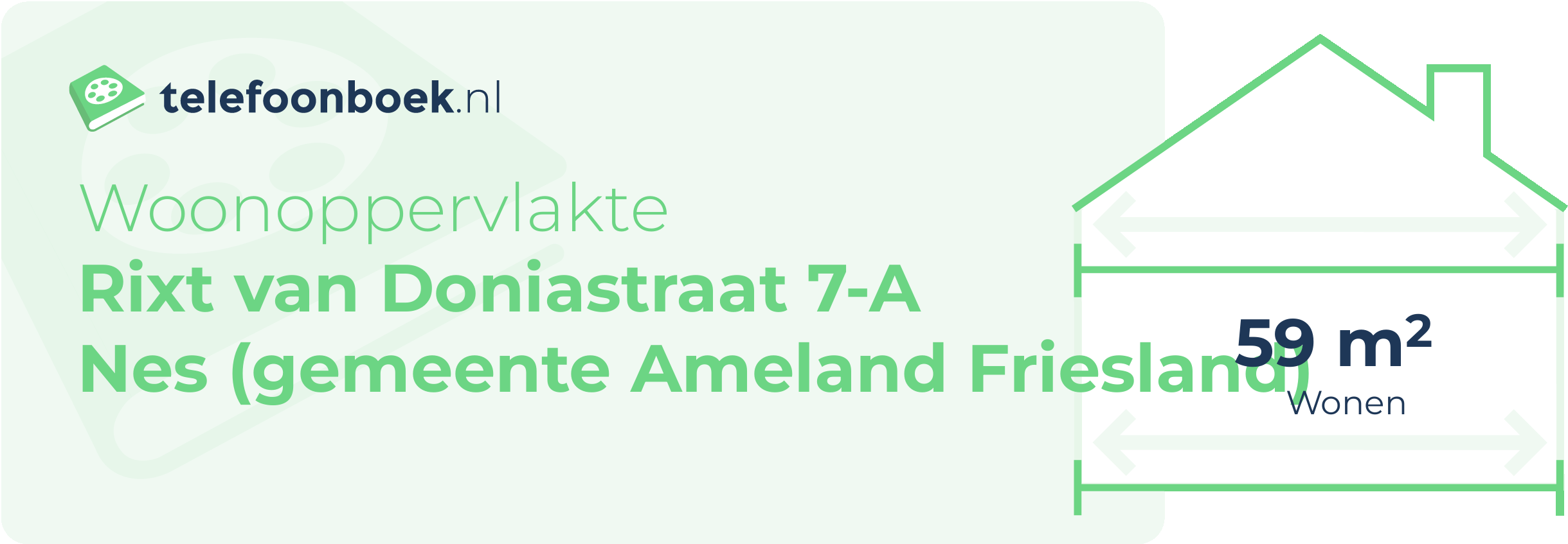 Woonoppervlakte Rixt Van Doniastraat 7-A Nes (gemeente Ameland Friesland)