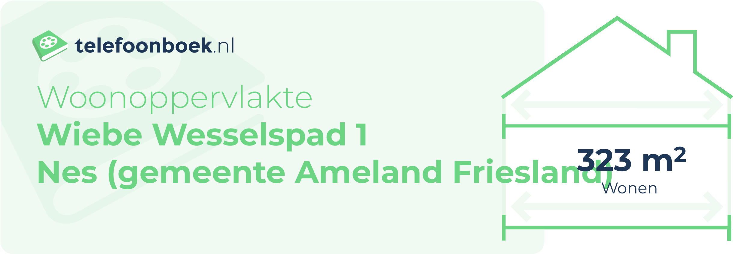 Woonoppervlakte Wiebe Wesselspad 1 Nes (gemeente Ameland Friesland)