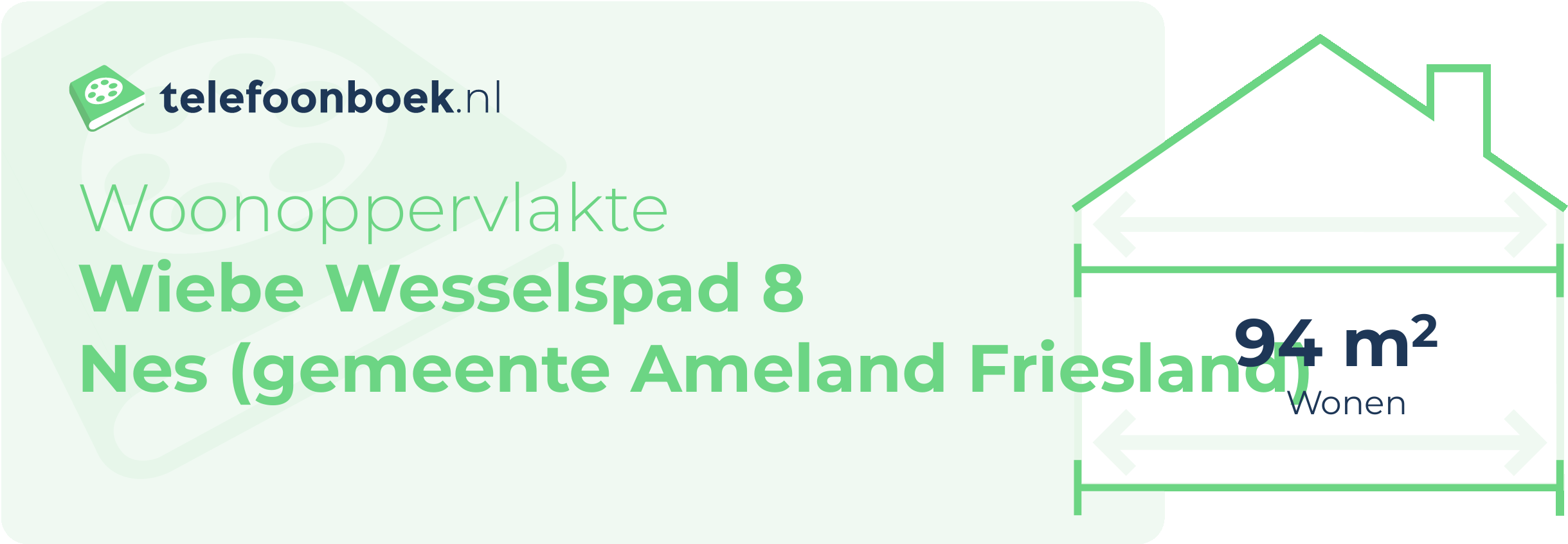 Woonoppervlakte Wiebe Wesselspad 8 Nes (gemeente Ameland Friesland)