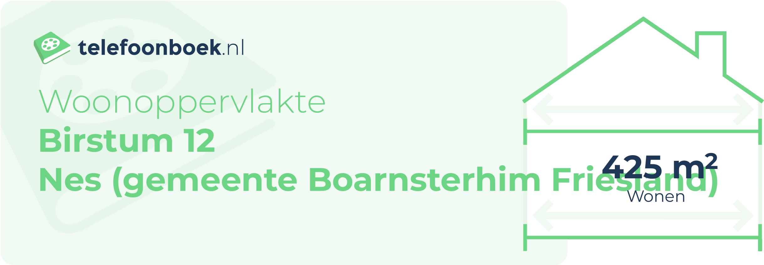 Woonoppervlakte Birstum 12 Nes (gemeente Boarnsterhim Friesland)