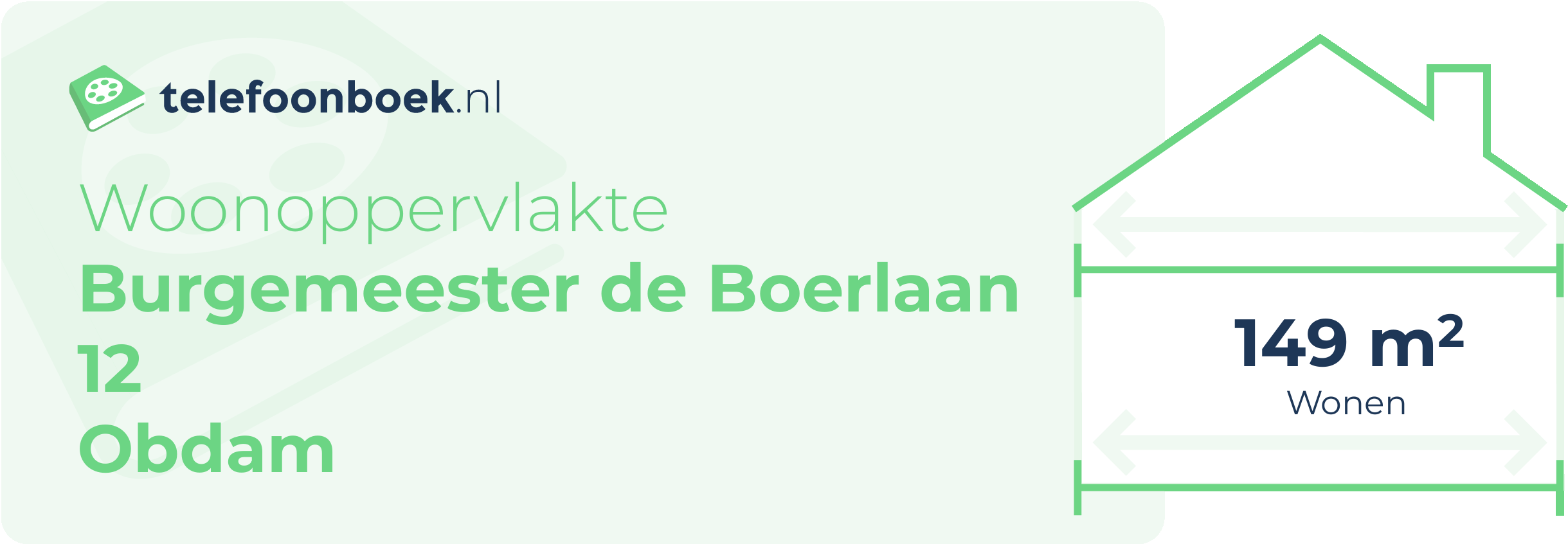 Woonoppervlakte Burgemeester De Boerlaan 12 Obdam