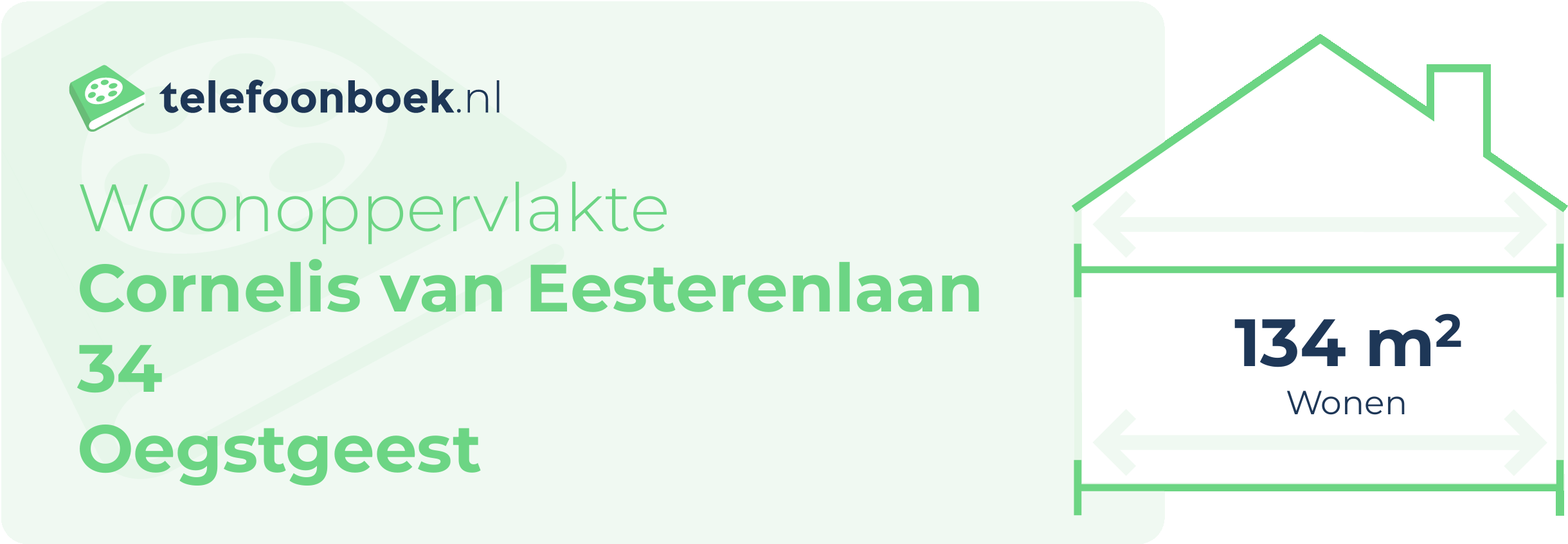 Woonoppervlakte Cornelis Van Eesterenlaan 34 Oegstgeest