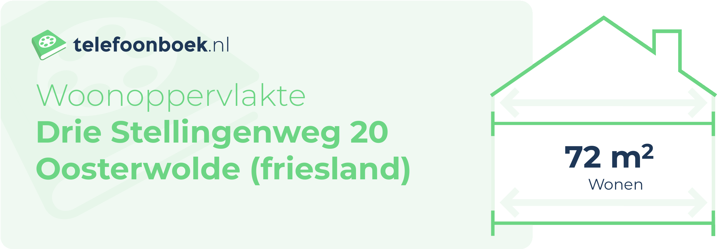 Woonoppervlakte Drie Stellingenweg 20 Oosterwolde (Friesland)