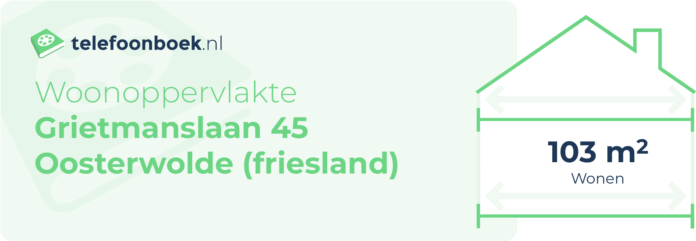 Woonoppervlakte Grietmanslaan 45 Oosterwolde (Friesland)