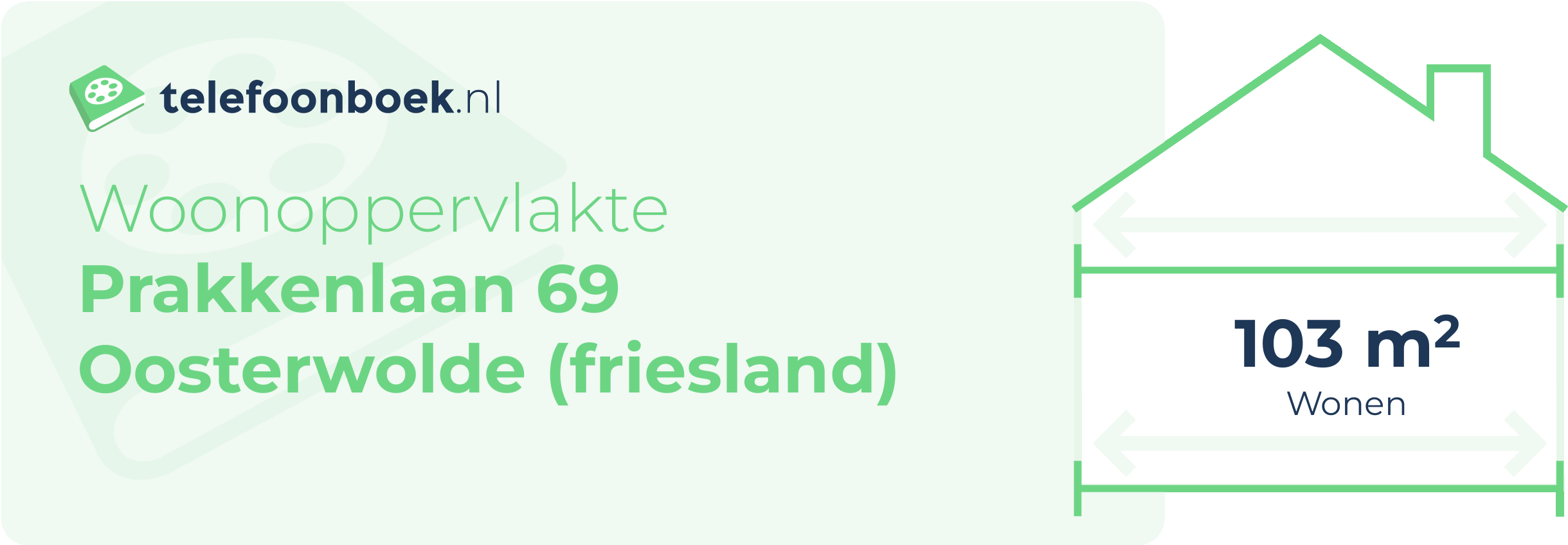 Woonoppervlakte Prakkenlaan 69 Oosterwolde (Friesland)