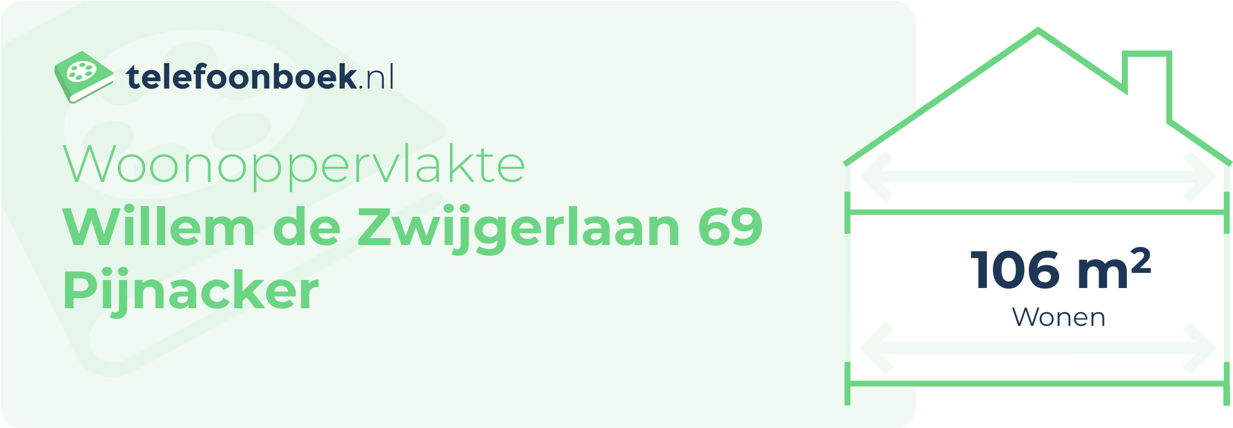 Woonoppervlakte Willem De Zwijgerlaan 69 Pijnacker