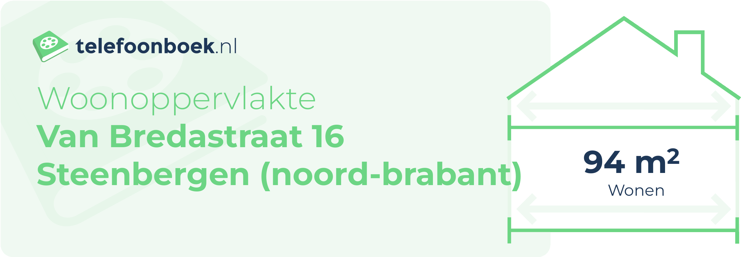 Woonoppervlakte Van Bredastraat 16 Steenbergen (Noord-Brabant)