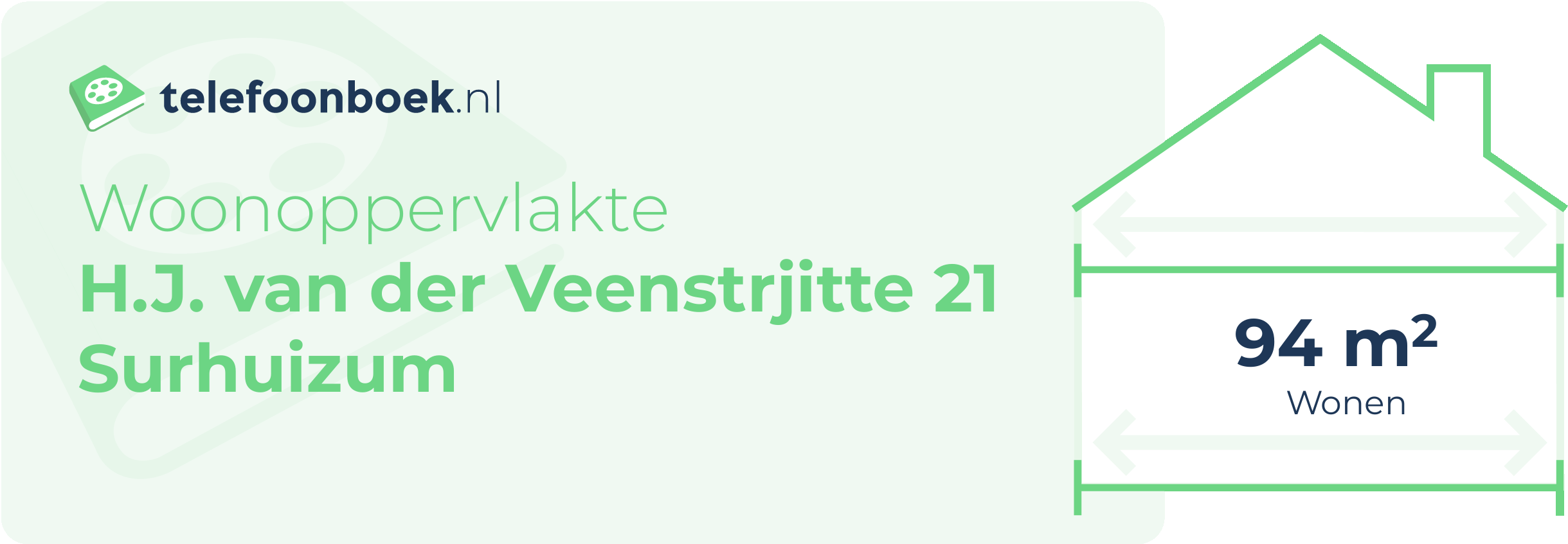 Woonoppervlakte H.J. Van Der Veenstrjitte 21 Surhuizum