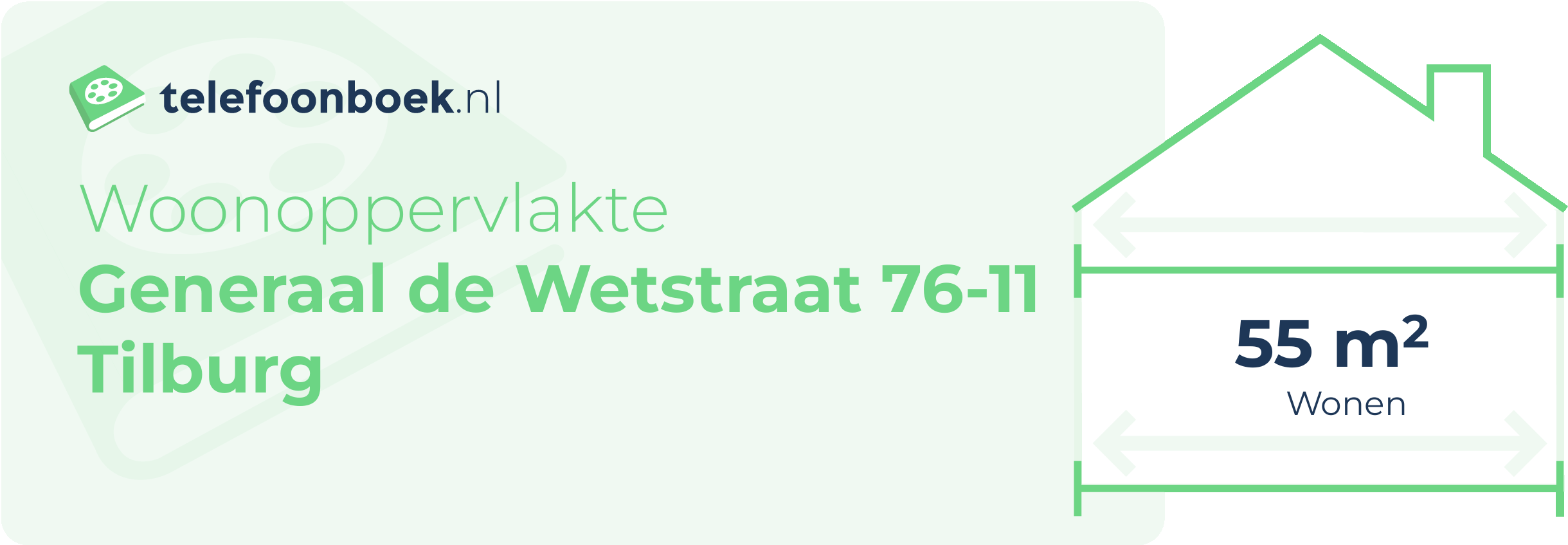 Woonoppervlakte Generaal De Wetstraat 76-11 Tilburg