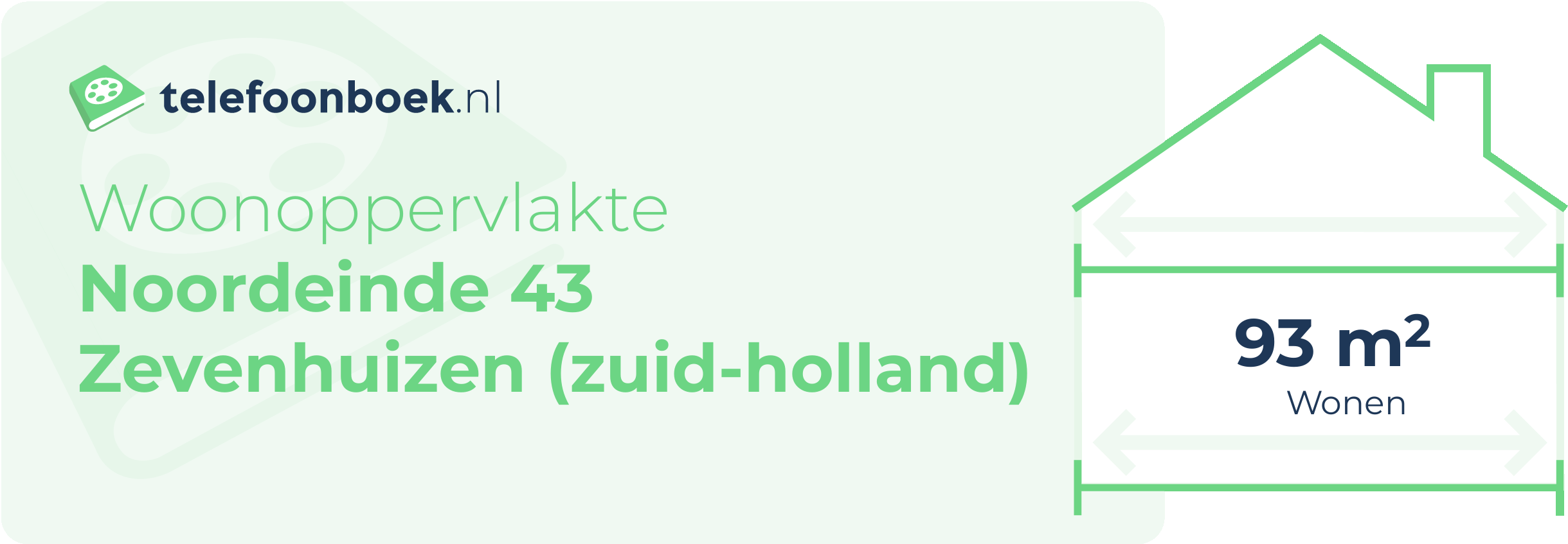 Woonoppervlakte Noordeinde 43 Zevenhuizen (Zuid-Holland)