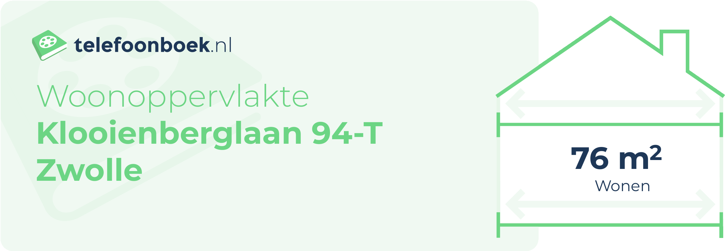 Woonoppervlakte Klooienberglaan 94-T Zwolle