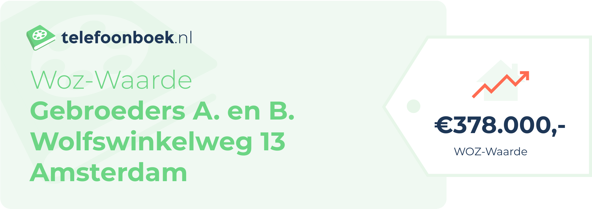 WOZ-waarde Gebroeders A. En B. Wolfswinkelweg 13 Amsterdam