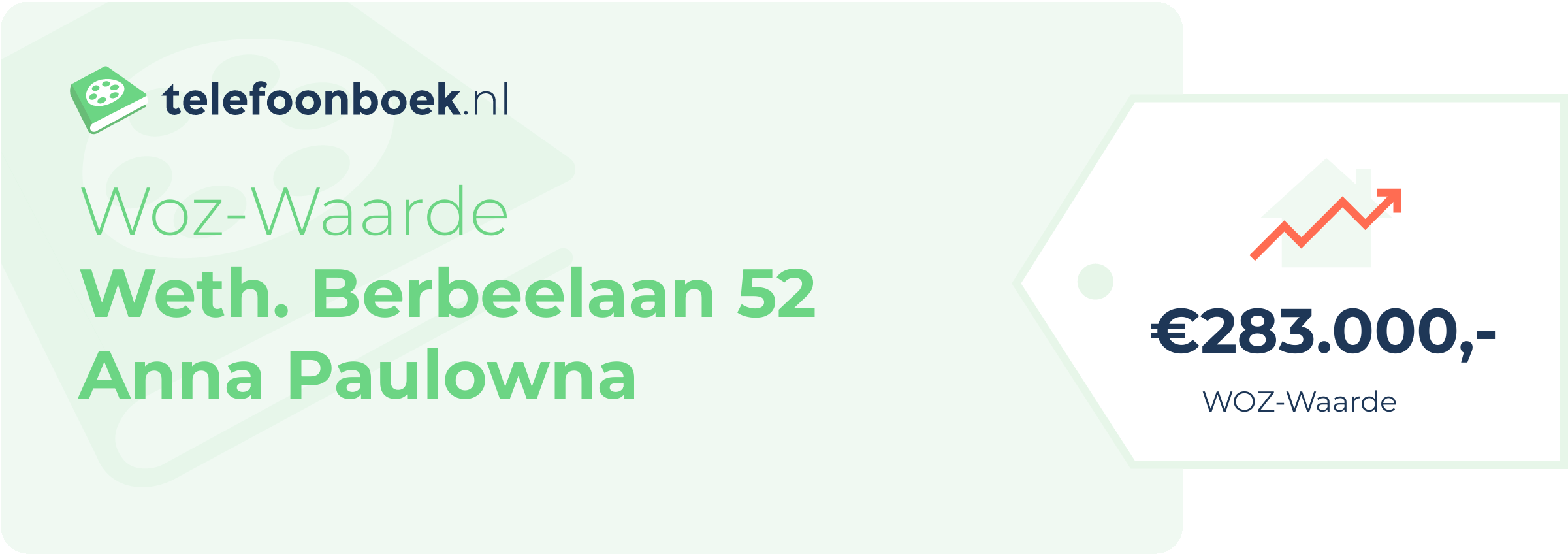 WOZ-waarde Weth. Berbeelaan 52 Anna Paulowna