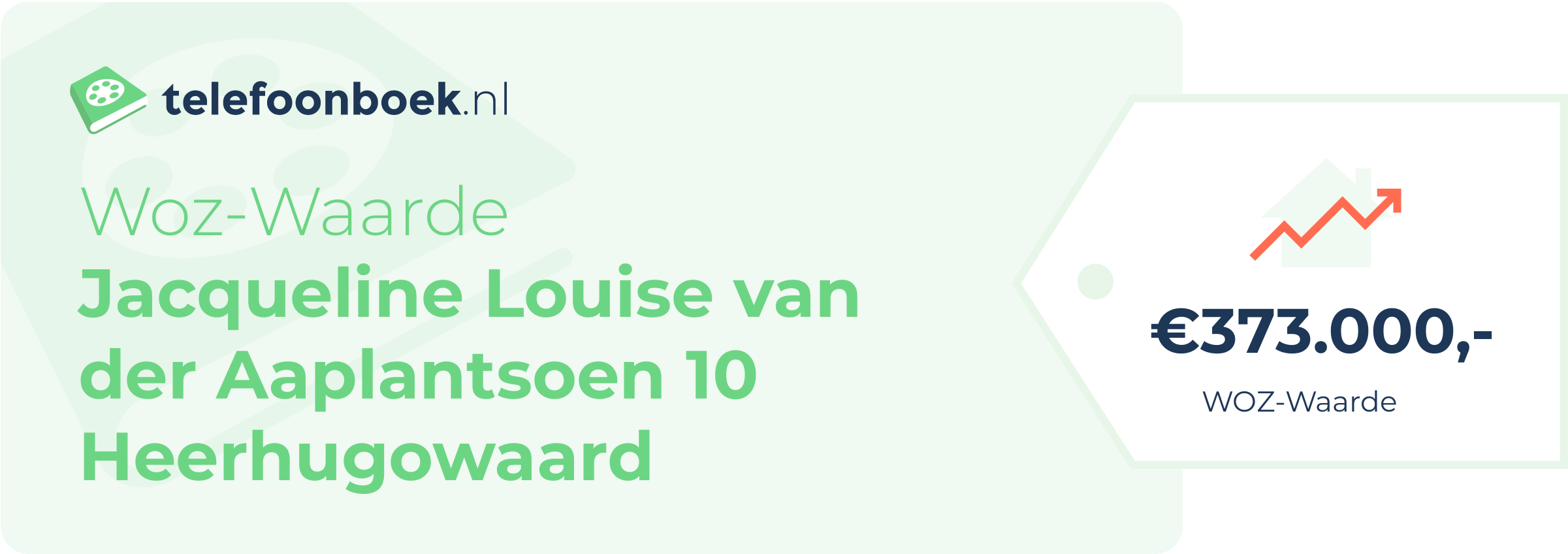 WOZ-waarde Jacqueline Louise Van Der Aaplantsoen 10 Heerhugowaard